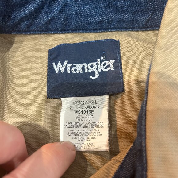 Vintage Wrangler Western Shirt Men's L Snap Brush Popper Cowboy Corral Americana - Picture 3 of 6